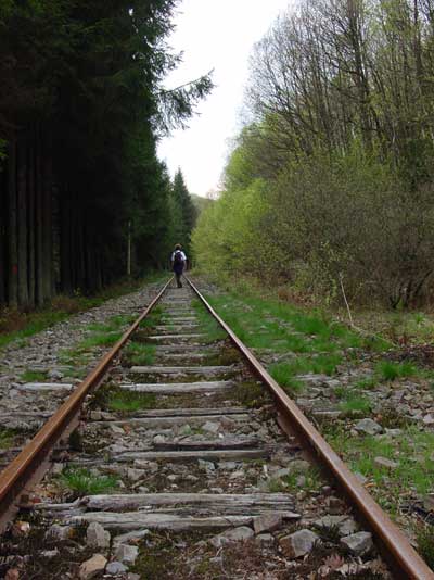 spoorlijn als wandelpad